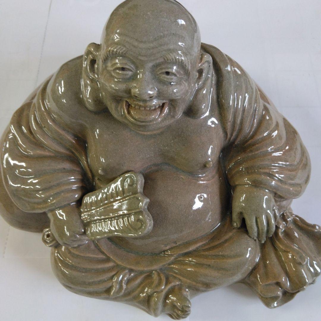 萩焼　置物　布袋様