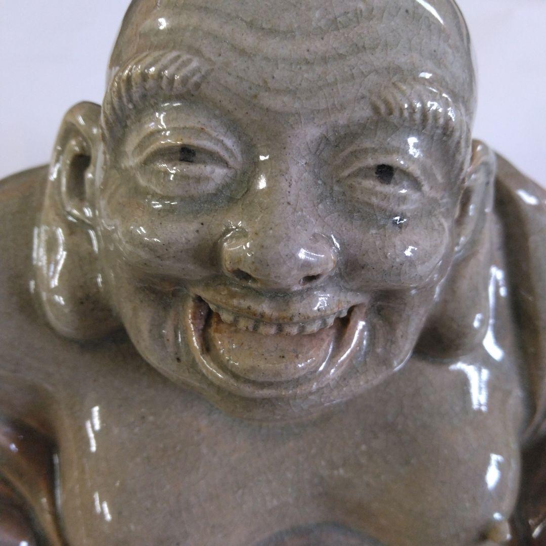 萩焼　置物　布袋様