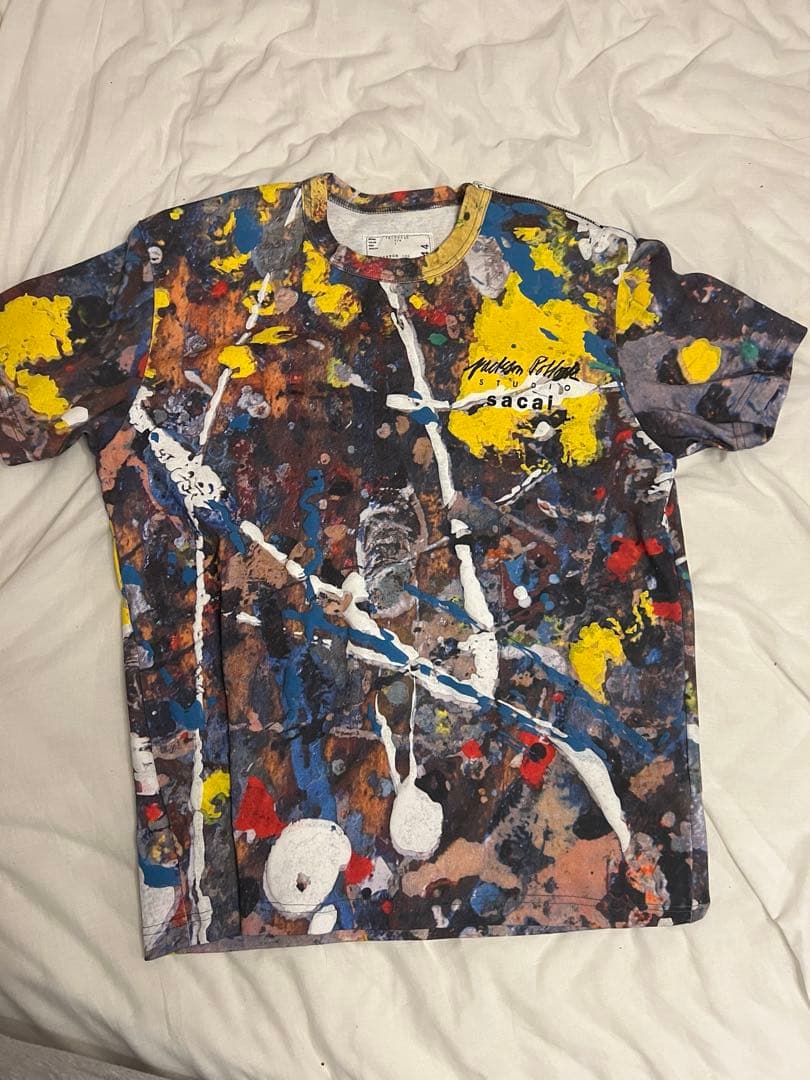 sacai Jackson pollock ペイント　Tシャツ　ジップ　サカイ