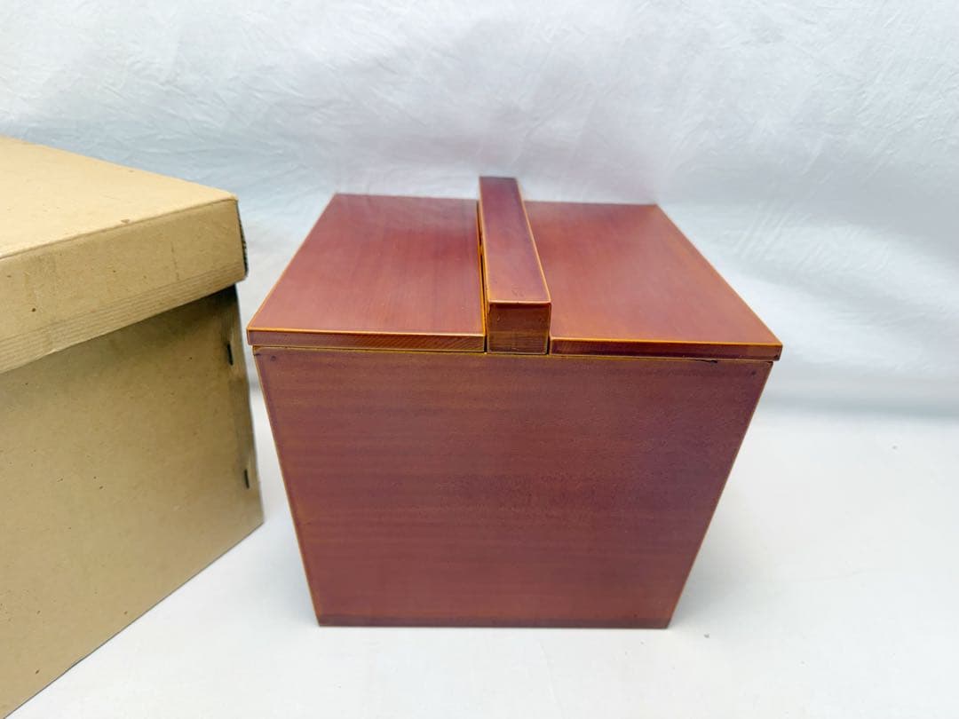 ほぼ未使用 茶道具 飛騨春慶塗 釣瓶水指 つるべ水指 天然木製 元箱