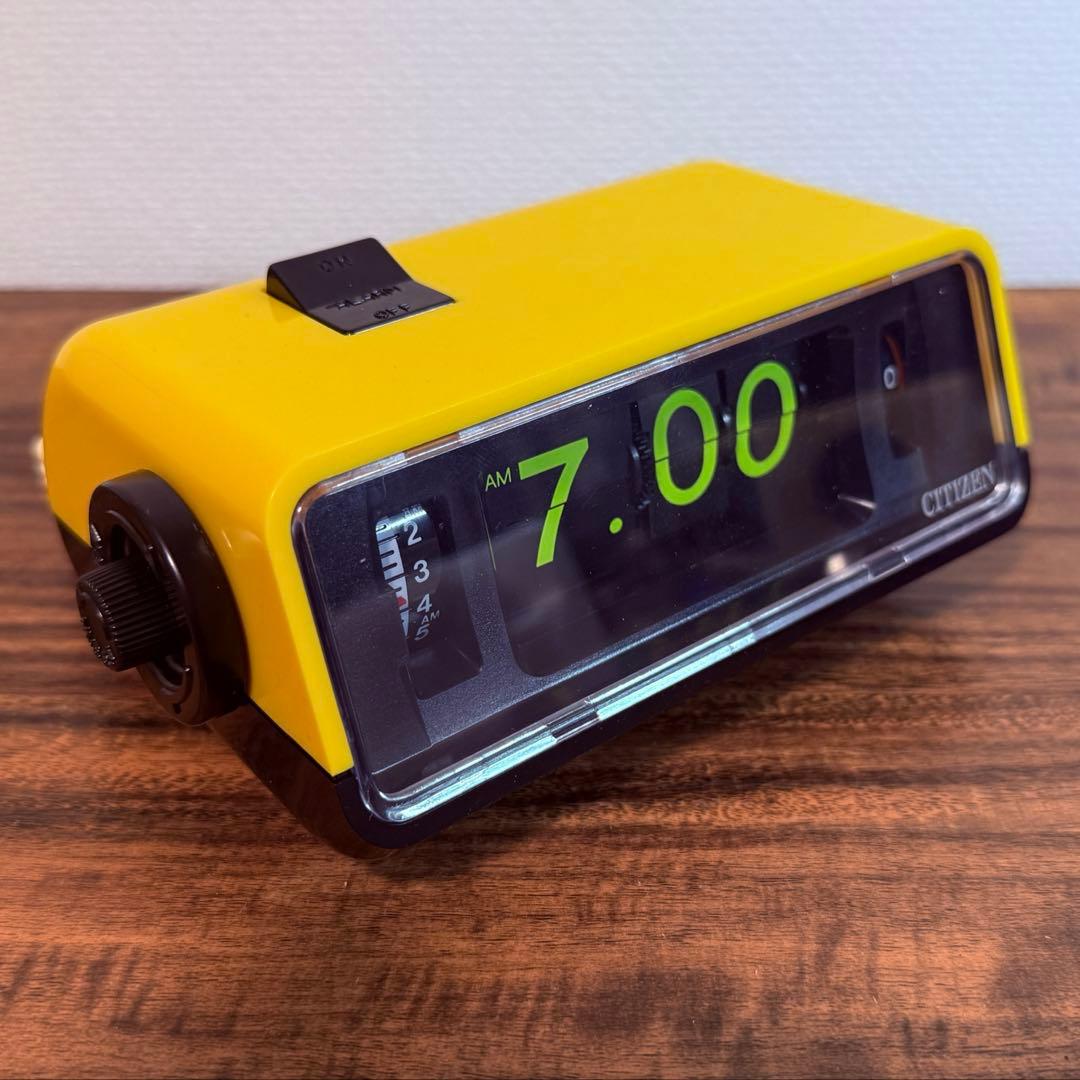 【整備済み・元箱取説付き】CITIZENパタパタ時計 ハイリーフ・カーチス 黄黒