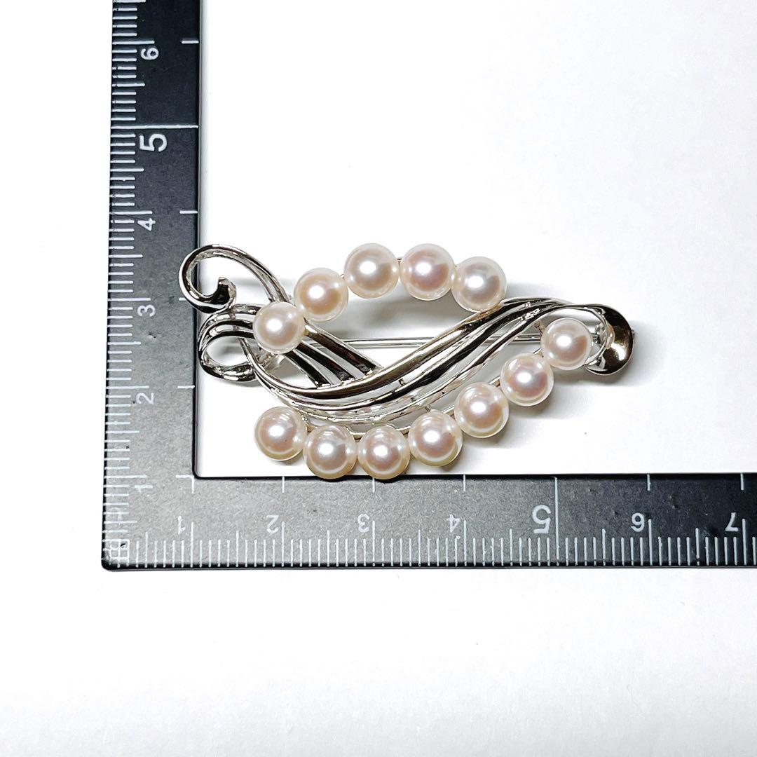 極美品✨MIKIMOTO ミキモト アコヤパール　ブローチ　シルバー