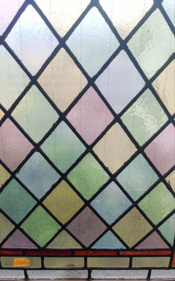 英国アンティーク／100年以上前のステンドグラス　窓枠　ドア