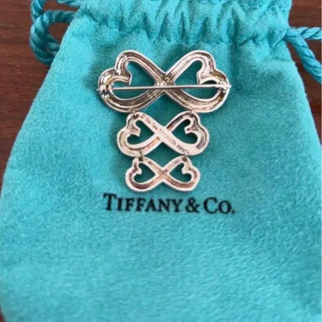 ほたるTiffany & Co. ダブルラビングハート　シルバーブローチ