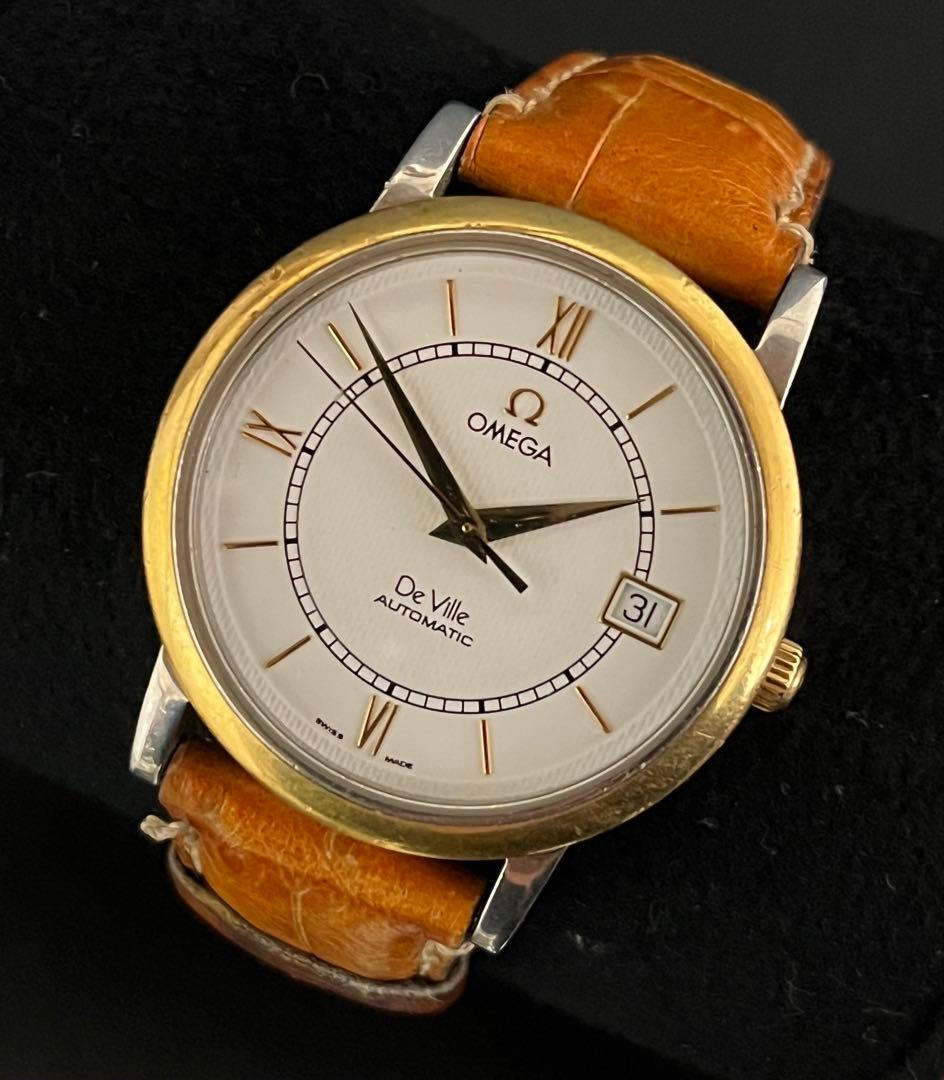 C*a様 オメガ OMEGA デビル プレステージ YGベゼル デイト 自動巻き