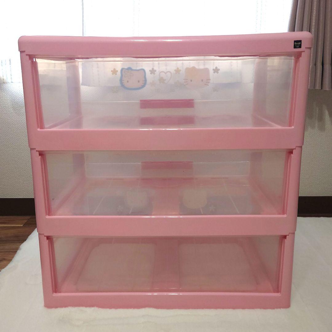 サンリオ ハローキティ 3段チェスト 収納ケース 衣装ケース カオハナ