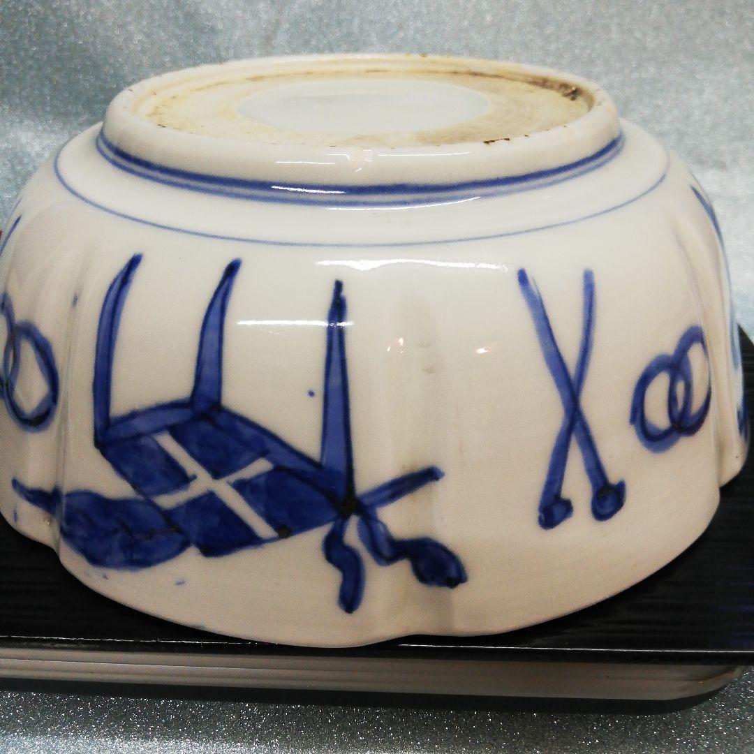 江戸時代中期～後期幕末頃美品信州蔵出三階菱窓絵染付約２０センチサイズ時代陶磁器