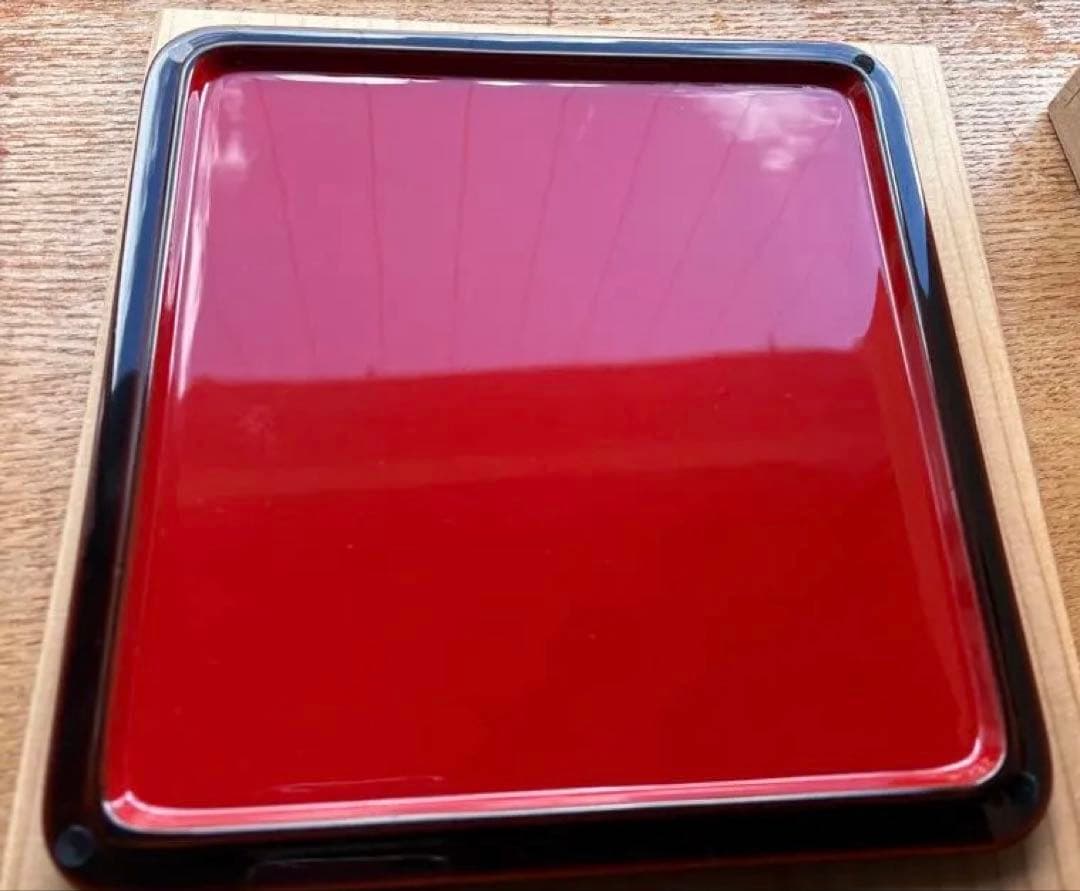 越前塗　重箱 初音　玉峰造　黒地3段　木箱入