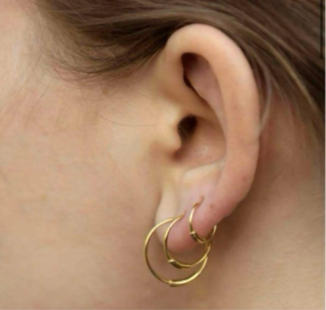 箱無しマリアブラック　Basic 8 Hoops ゴールド　ピアス　新品