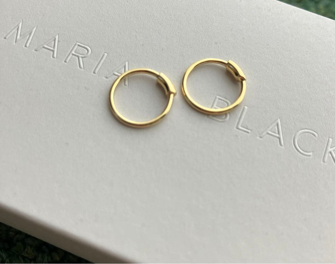 箱無しマリアブラック　Basic 8 Hoops ゴールド　ピアス　新品