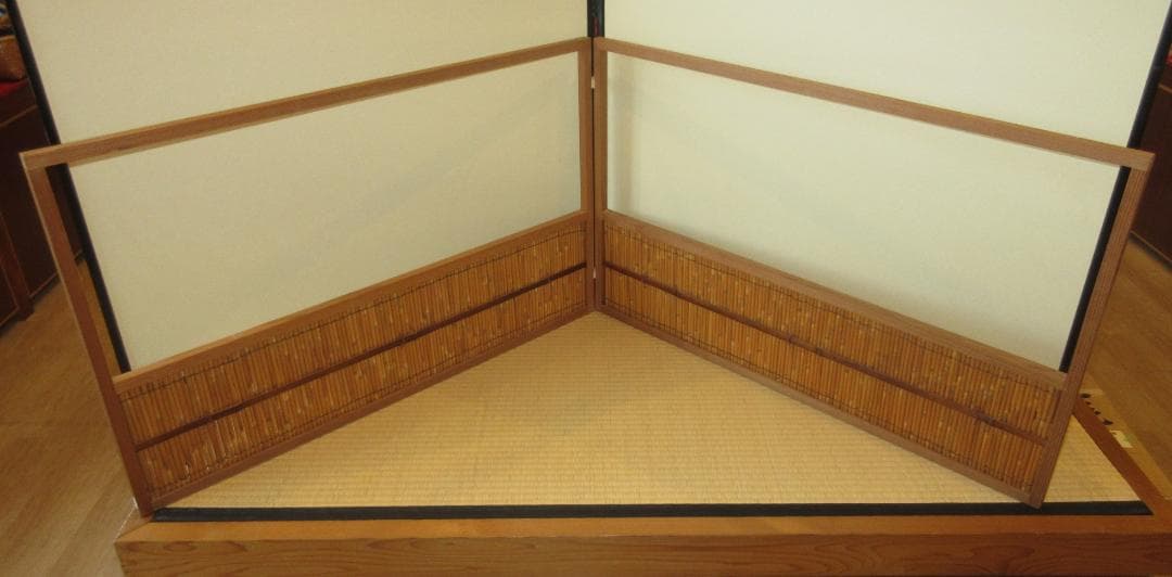 送料込【逢絢亭】茶道具 風炉先 すだれ風炉先 夏用 片面使い 木地 木製 紙箱