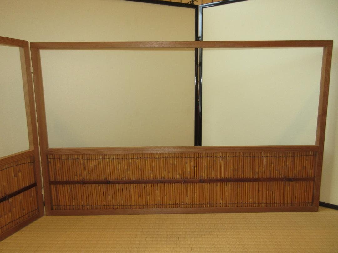 送料込【逢絢亭】茶道具 風炉先 すだれ風炉先 夏用 片面使い 木地 木製 紙箱