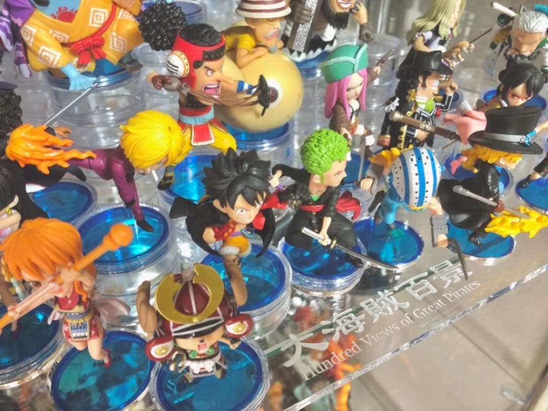 【一点もの】ワンピースワーコレ大海賊百景　コンプセット　専用ディスプレイ付き