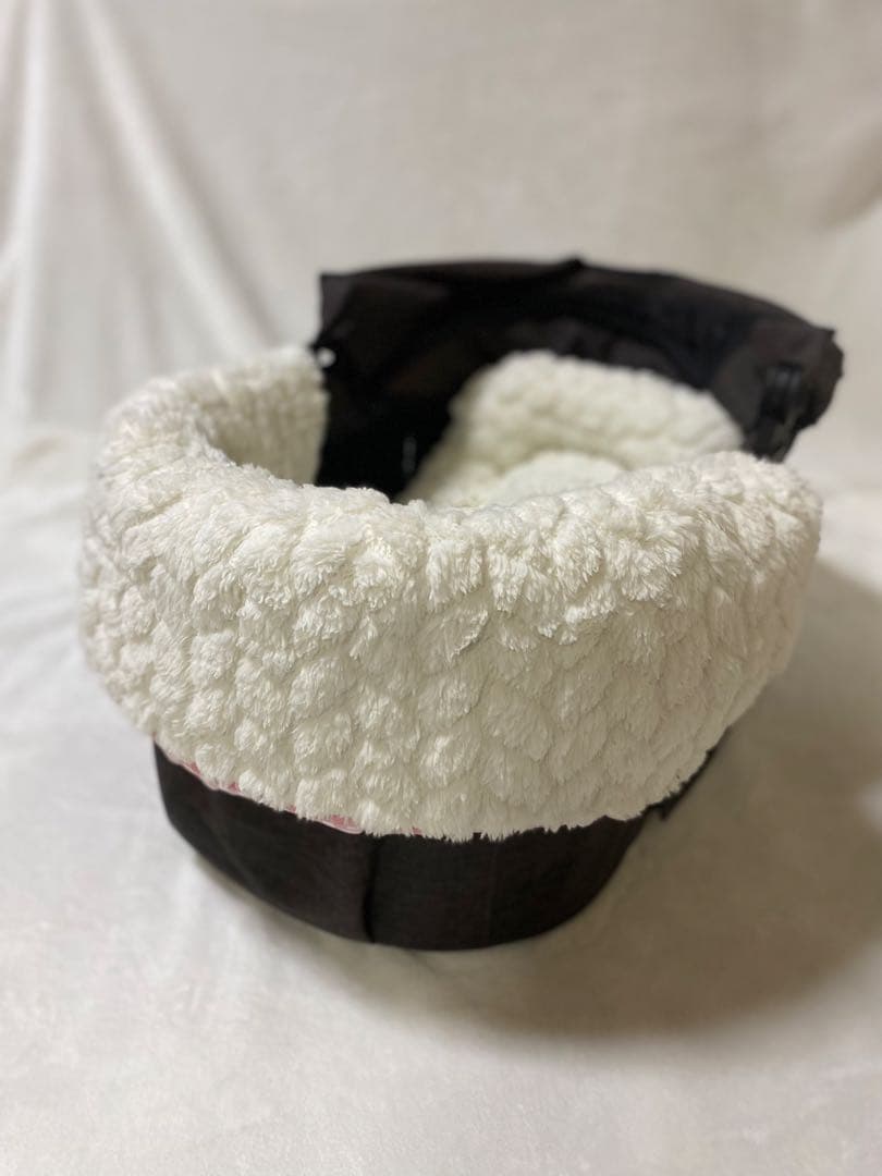 あごのせクッション　2段フリル　綿増量タイプ 片面ボア生地　中敷クッションセット