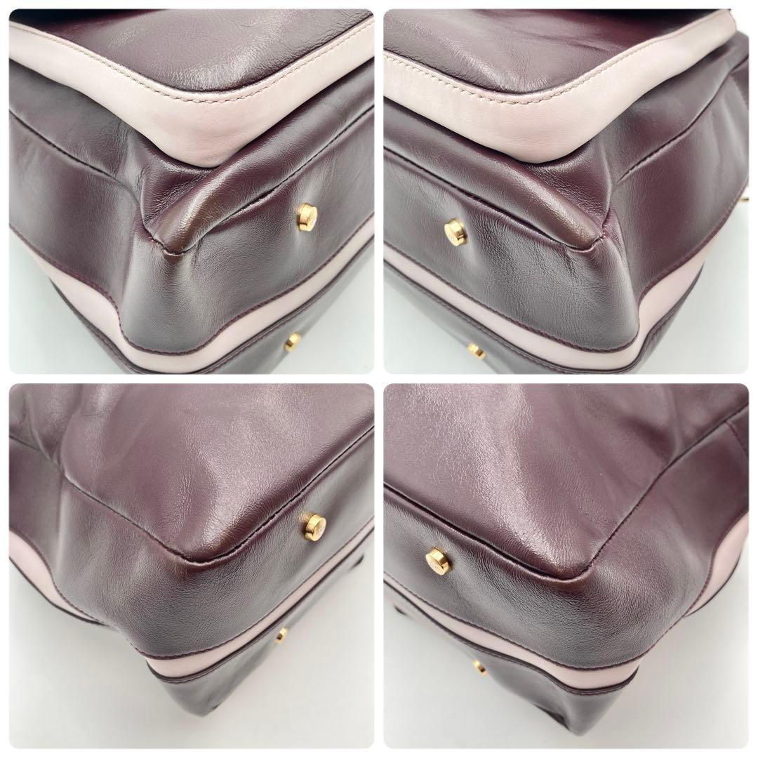 マッキー✨TOD'S ハンドバッグ 2way 光沢レザー バイカラー 希少