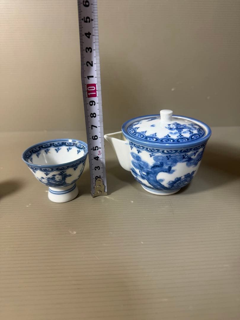 2479 平戸松山作　唐子絵　茶器セット　宝瓶1客　湯呑5客