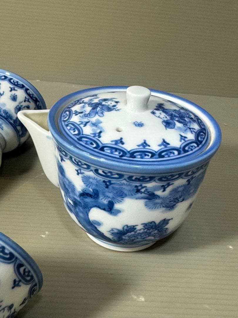 2479 平戸松山作　唐子絵　茶器セット　宝瓶1客　湯呑5客