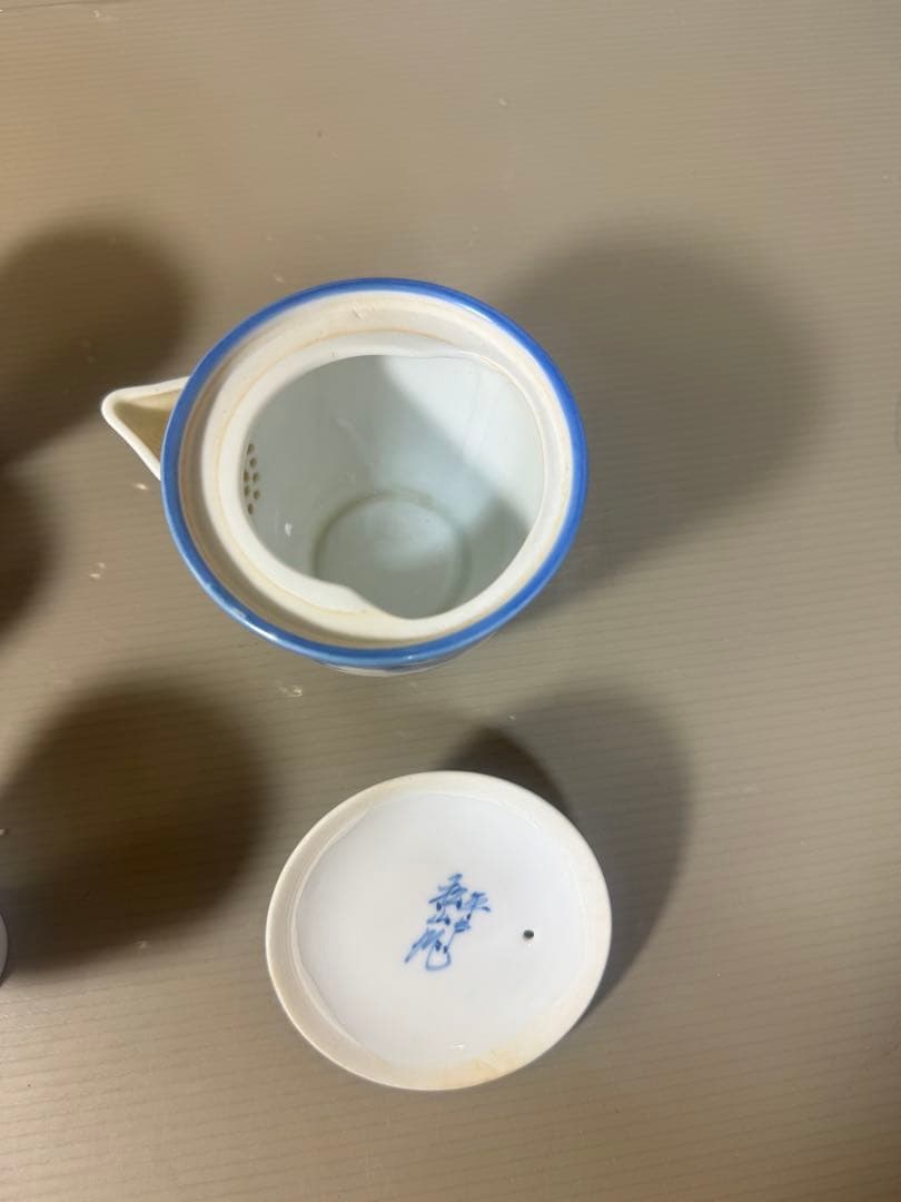 2479 平戸松山作　唐子絵　茶器セット　宝瓶1客　湯呑5客