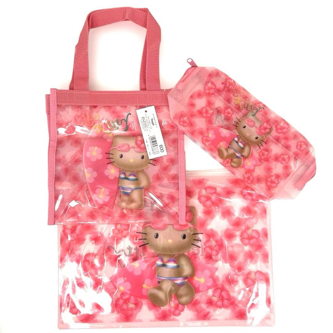当時物　平成レトロ　SANRIO サンリオ　日焼けキティ　ビニールバッグ　ポーチ