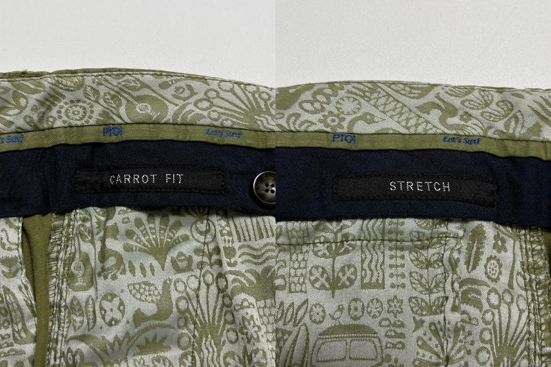 PT01 TORINO オリーブカーキ パンツ スラックス 1プリーツ 446