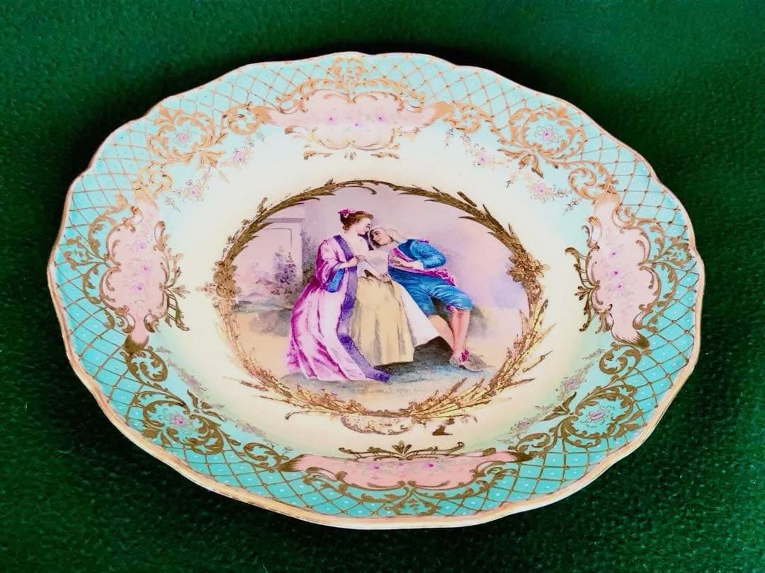 （レア)オールドマイセン古典金彩装飾絵皿