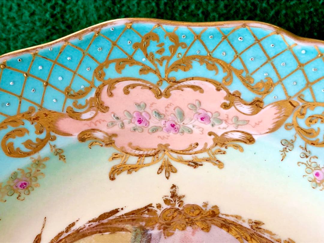 （レア)オールドマイセン古典金彩装飾絵皿