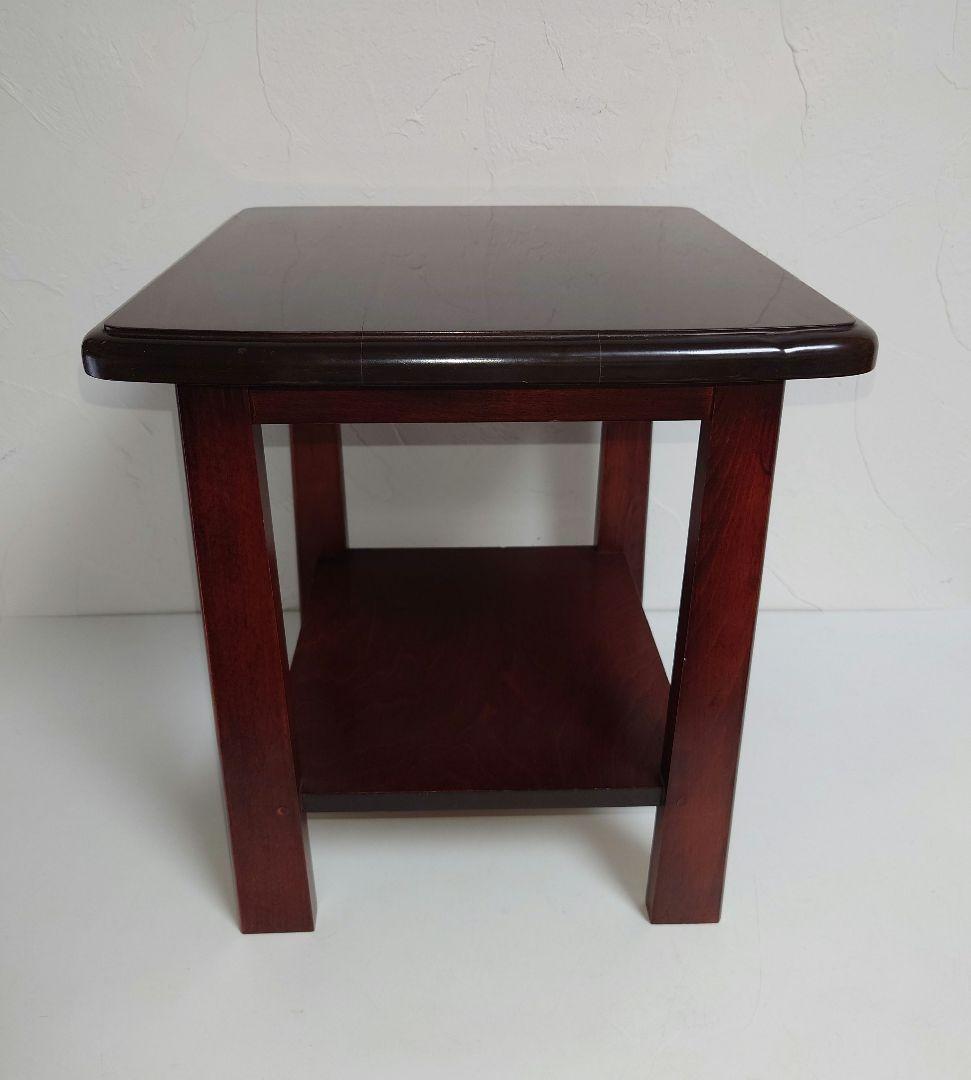 木製 小椅子 花台 サイドテーブル 引出し アンティーク 小机 台 棚 レトロ