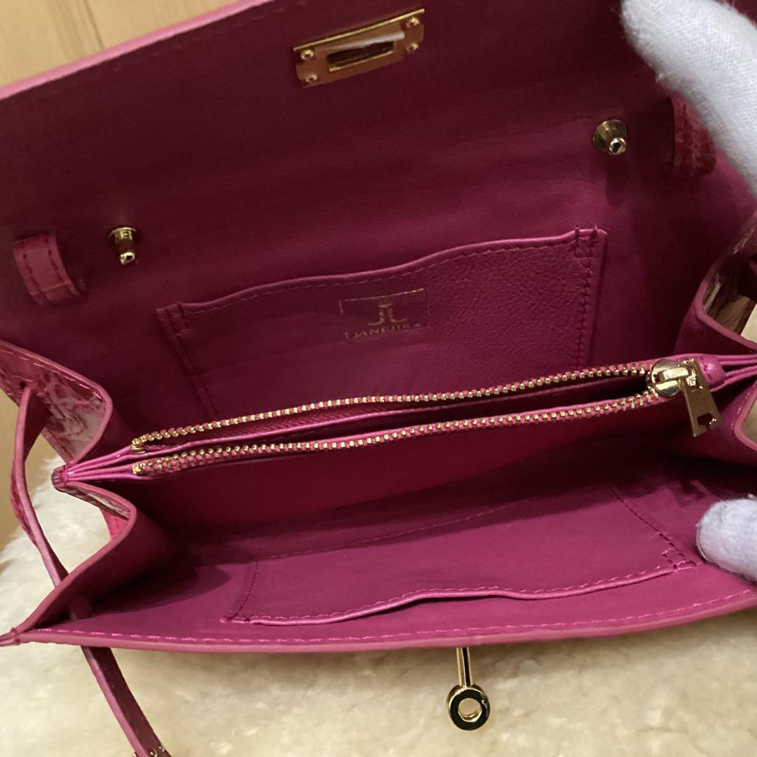 女性のための本物のワニ革 シャイニング ハンドバッグ クラッチ-21cm.