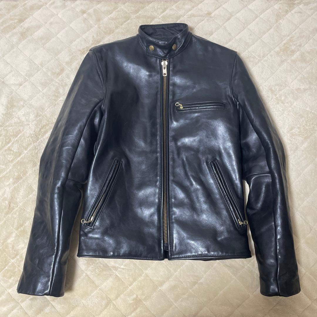 【美品】VANSON タイプB ライナー付 シングルライダース 34