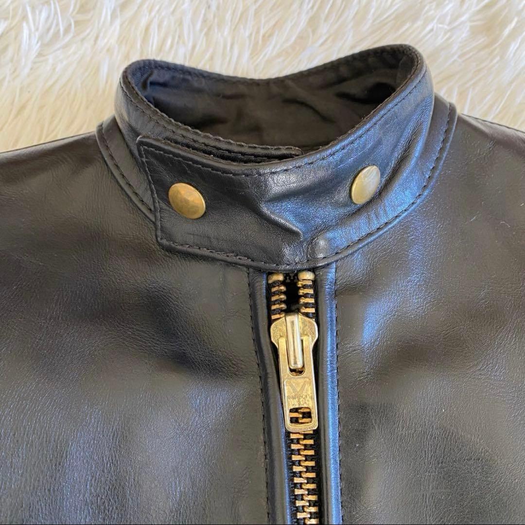 【美品】VANSON タイプB ライナー付 シングルライダース 34