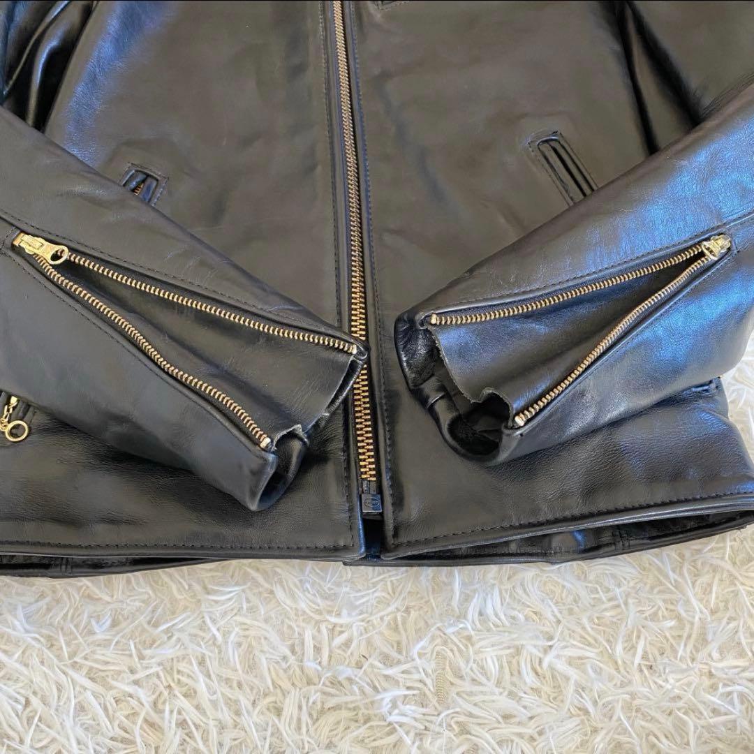 【美品】VANSON タイプB ライナー付 シングルライダース 34