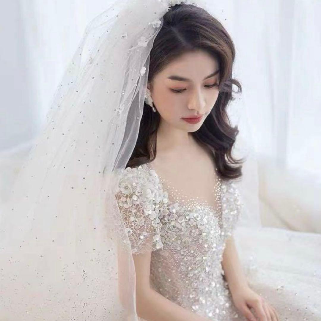 ウエディングドレス　韓国風　プリンセス前撮り　結婚式　ウエディングフォト
