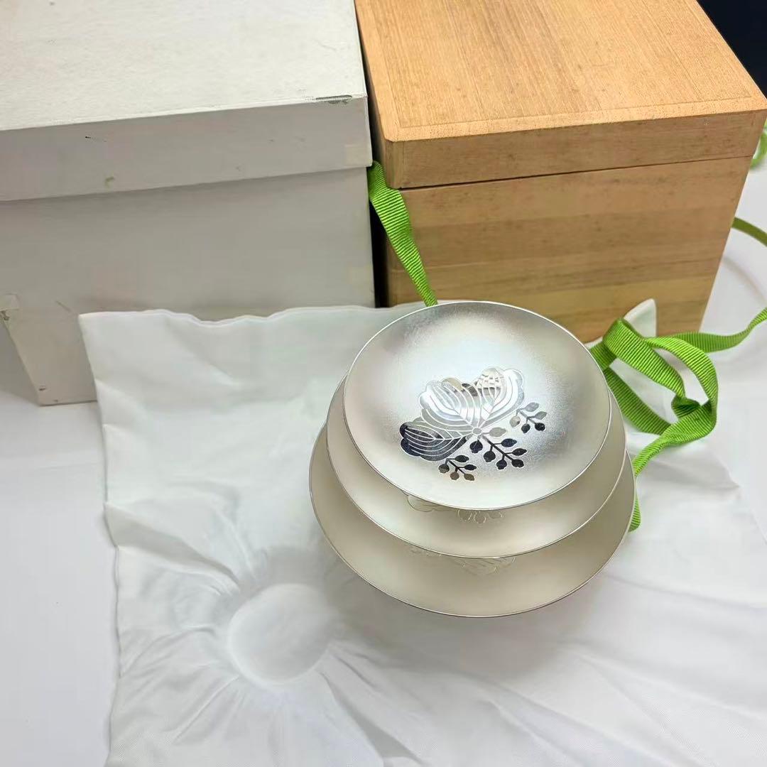 純銀銀杯 3点セット内閣総理大臣 silver1000刻印 約388g 桐箱付き