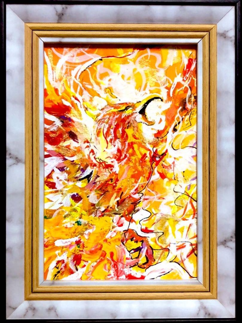 絵画　一点物　不死鳥　再生　micchan作