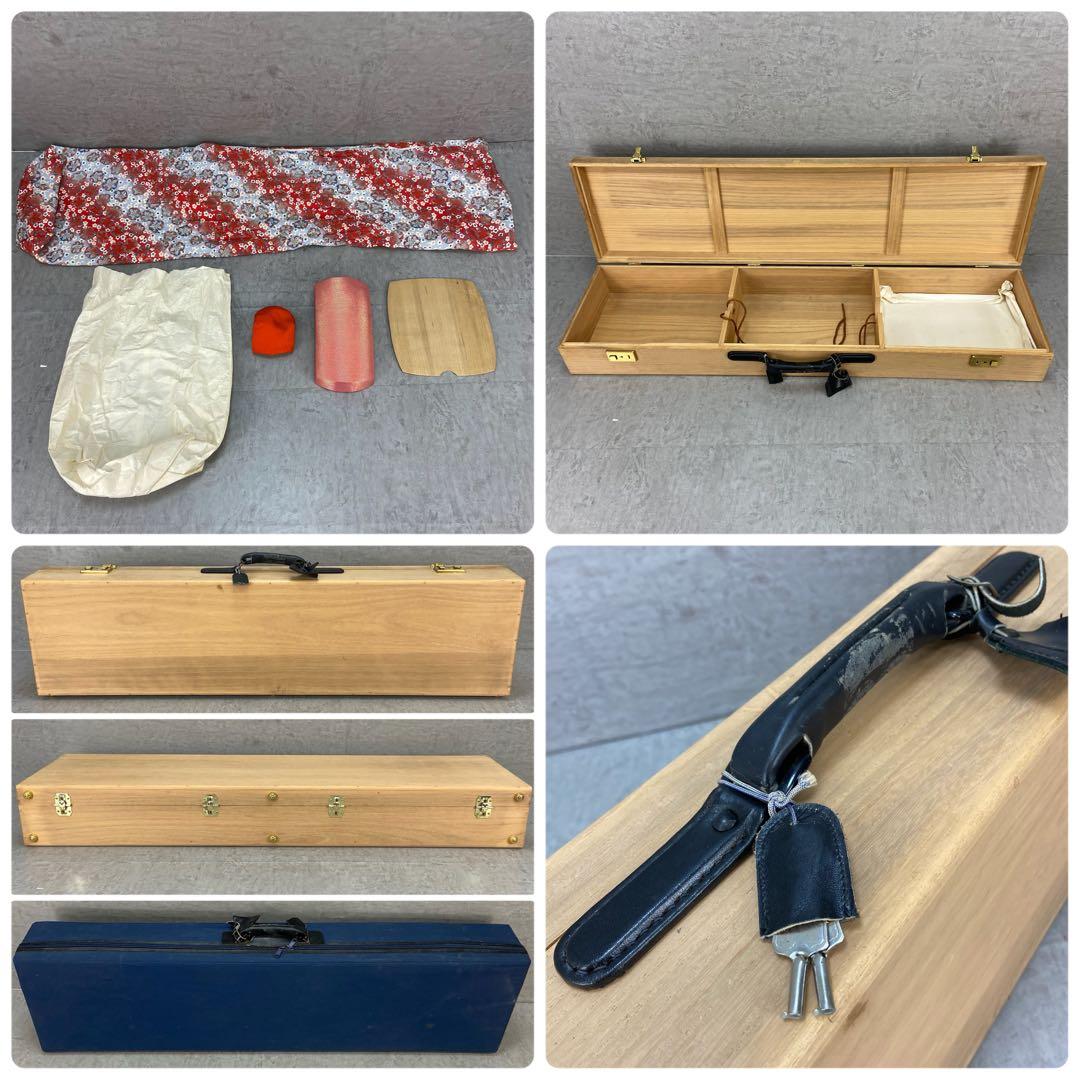 中棹地唄三味線　子持ち綾杉胴　棹紅木　沈みトチ　2枚溝金細　K刻印　総桐ケース