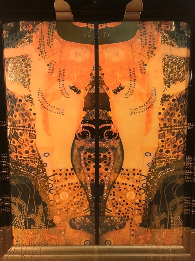 クリムト　「水蛇Ⅰ」　ジークレー＋シルクスクリーン金箔加工　サイン無し