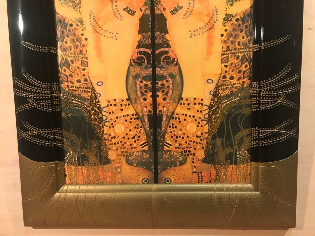 クリムト　「水蛇Ⅰ」　ジークレー＋シルクスクリーン金箔加工　サイン無し