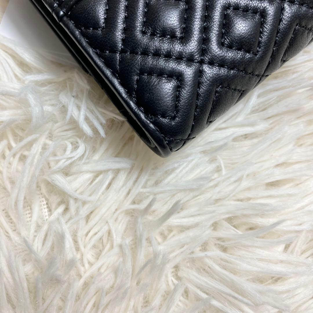 【極美品】トリーバーチ＊キルティング 三つ折りレザーブラック