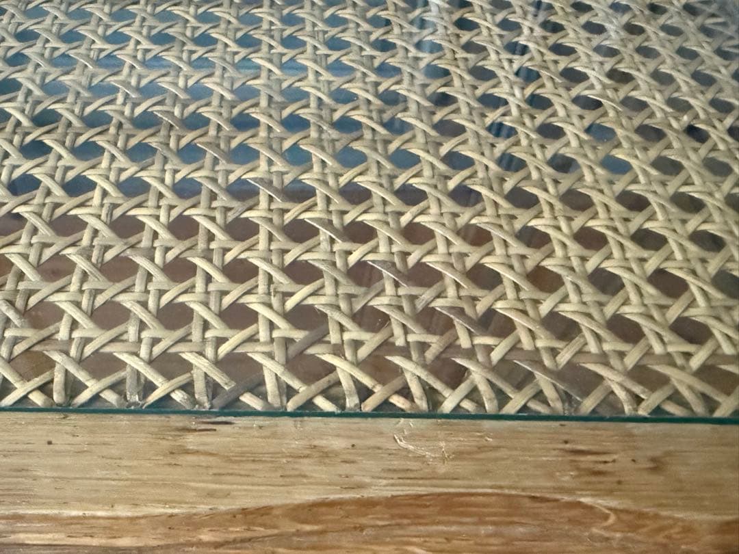 【値下げ】フランスアンティーク　ガラス天板のネストテーブル　猫脚