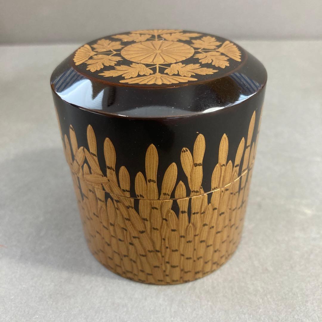 茶道具　￼棗　楽只斎好　木賊面中次　葆光斎書付　共箱　S103NT