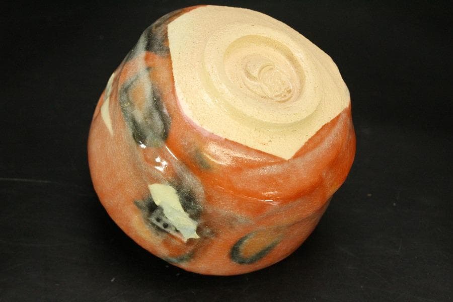 茶道具 赤楽茶碗 昭楽作 刻印 未使用(メ1700)