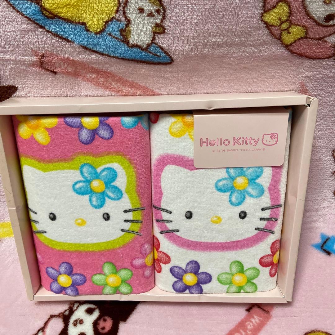 1998年製　カオハナキティ　フェイスタオル2枚セット激レア　新品未使用サンリオ