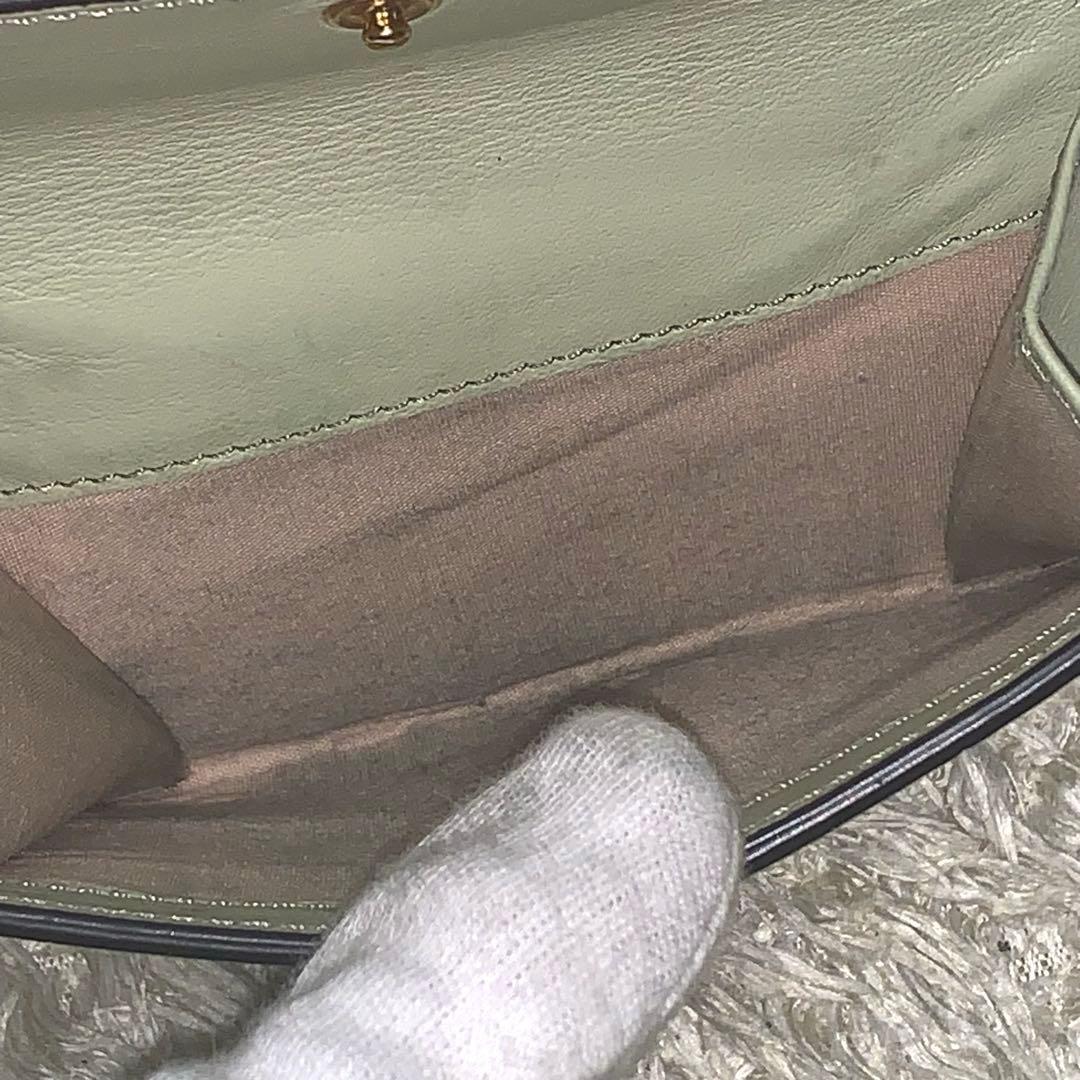 美品✨Chloe クロエ トリフォールド c金具 クロコ型押しレザー 三つ折り