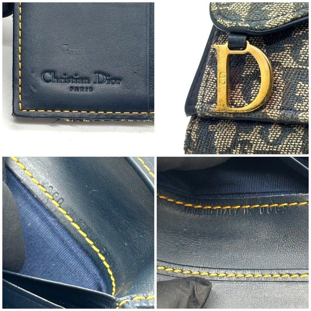 s*o様 クリスチャンディオール 三つ折り財布 トロッター柄 Dロゴ キャンバス