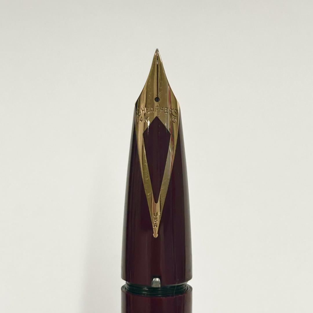 SHEAFFER シェーファー 万年筆 ペン先14K えんじ色×ゴールド