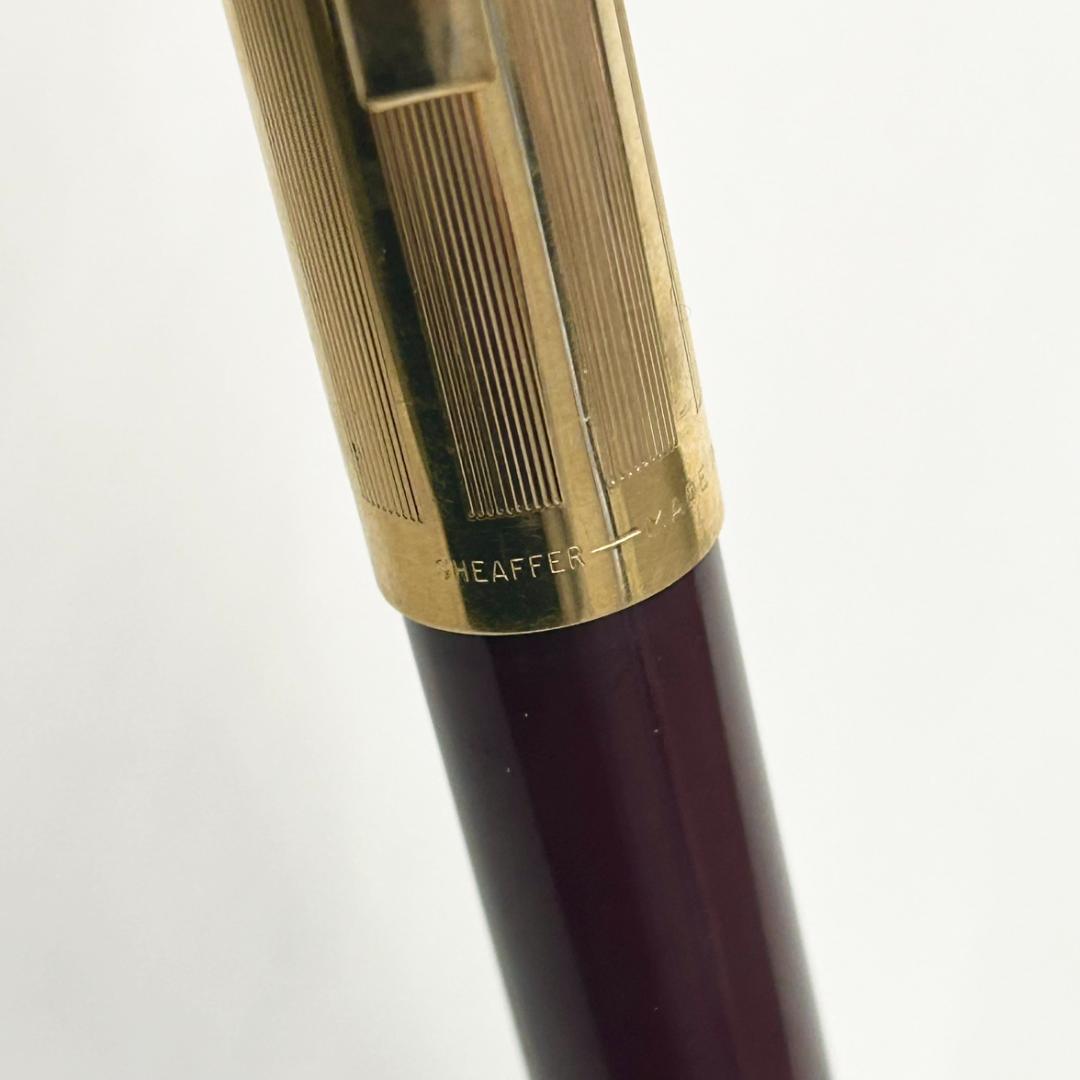 SHEAFFER シェーファー 万年筆 ペン先14K えんじ色×ゴールド
