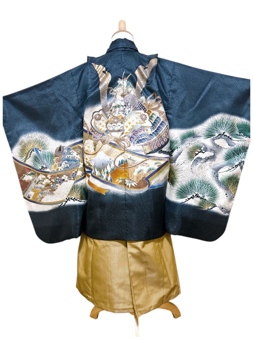 上品なフルセット♡七五三　5歳　男の子　一式　兜　黒　松