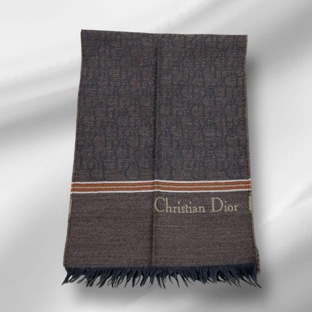【美品】 DIOR クリスチャンディオール　トロッター　オブリーク　マフラーw6