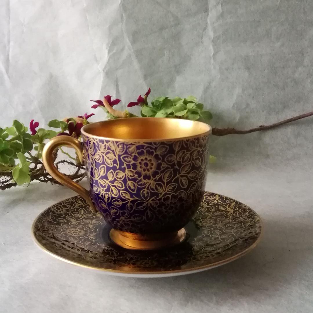 逸品　ロイヤルウースター　金彩デミタス　カップアンドソーサー　英国　アンティーク