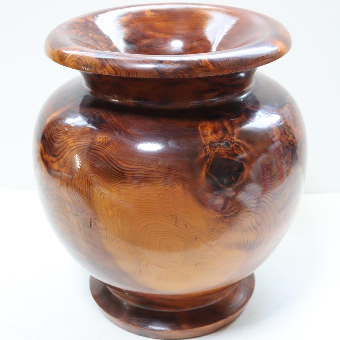 希少　屋久杉 光明杢　花瓶 花器 工芸品 花入 壺 アンティーク